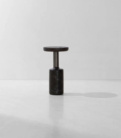 District Eight / 'Torus Coffee Table / Burned Fir / Black Marble / Small