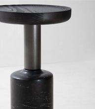 District Eight / 'Torus Coffee Table / Burned Fir / Black Marble / Small