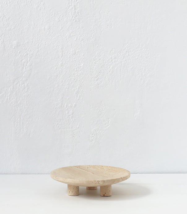 Travertine Bowl / 3 Leg / 23cmD