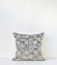 'Velvet Check' Cushion / NZ MADE / Feather Inner / 55x55cm / Silver Grey