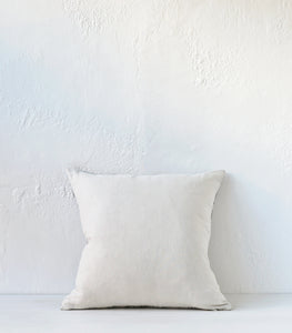 'Velvet Check' Cushion / NZ MADE / Feather Inner / 55x55cm / Silver Grey