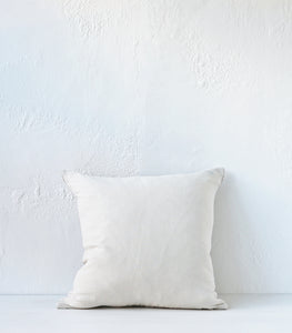 'Velvet Check' Cushion / NZ MADE / Feather Inner /55x55cm / Taupe