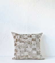 'Velvet Check' Cushion / NZ MADE / Feather Inner /55x55cm / Taupe