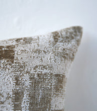 'Velvet Check' Cushion / NZ MADE / Feather Inner /55x55cm / Taupe