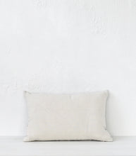 'Velvet Check' Cushion / NZ MADE / Feather Inner / 60x40cm/Silver Grey