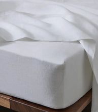 French Flax Linen / Fitted Sheet / QUEEN / White