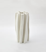 Foundry / 'Box Pleat' Vase / Large / Ivory / NOT WATERTIGHT / #hof