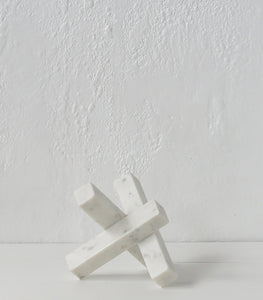 'Converge' Sculpture / White Marble