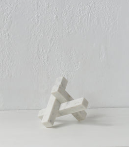 'Converge' Sculpture / White Marble