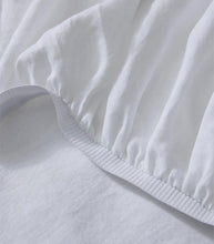French Flax Linen / Fitted Sheet / QUEEN / White