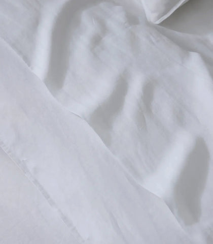 French Flax Linen / Flat Sheet / KING / White