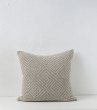 'Karo' Cushion w Feather Inner / NZ MADE / 55x55cm /Natural-White