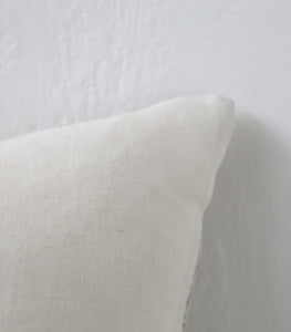 'Karo' Cushion w Feather Inner / NZ MADE / 55x55cm /Natural-White