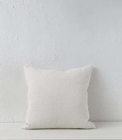 'Milos' Cushion w Feather Inner / NZ MADE / 55x55cm /  Sunbleach (Chalk Series)