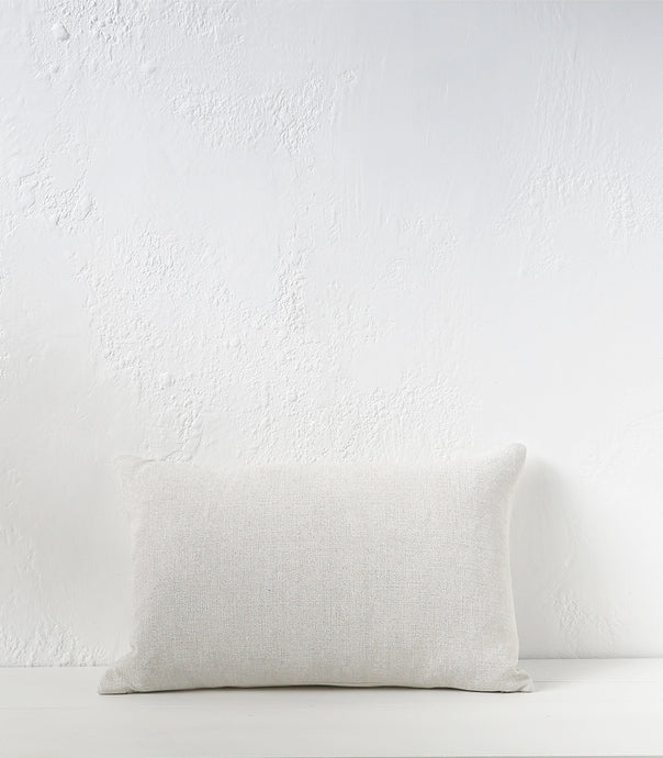 'Puglia' Cushion w Feather Inner / NZ MADE / 60x40cm / Sunbleached (Chalk Series)