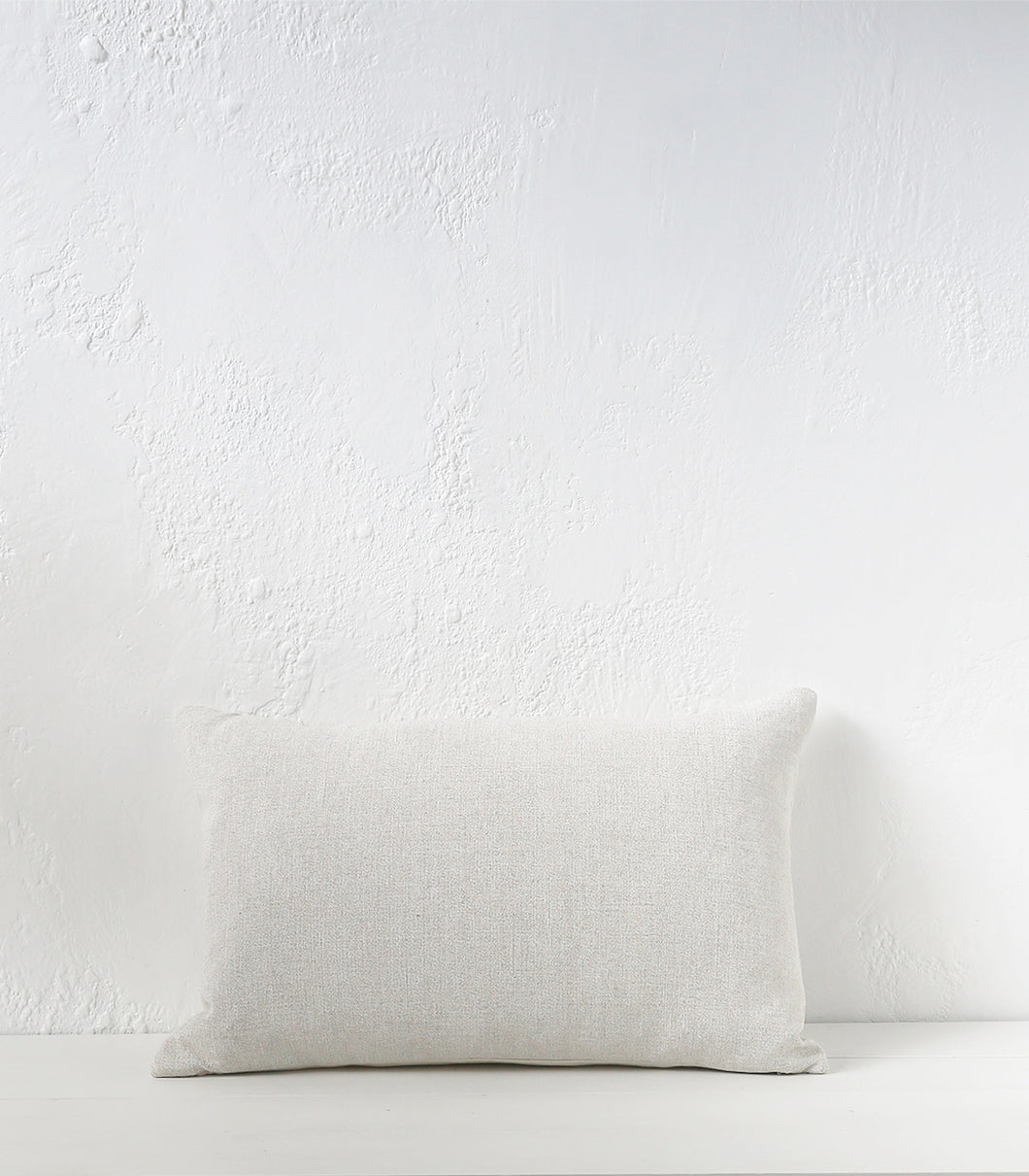 'Puglia' Cushion w Feather Inner / NZ MADE / 60x40cm / Sunbleached (Chalk Series)