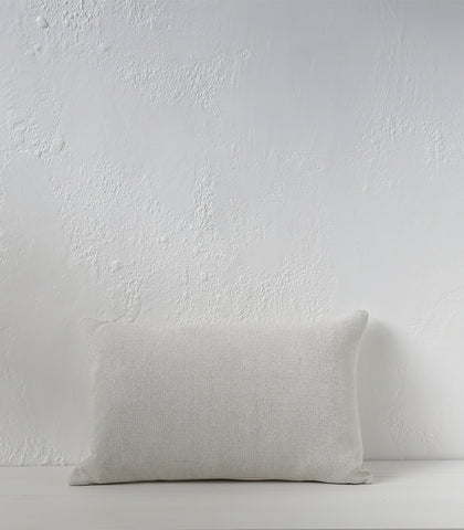 'Puglia' Cushion w Feather Inner / NZ MADE / 60x40cm / Sunbleached (Chalk Series)