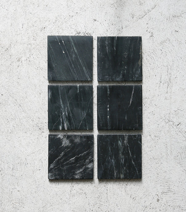 Marble Square Coaster / Black