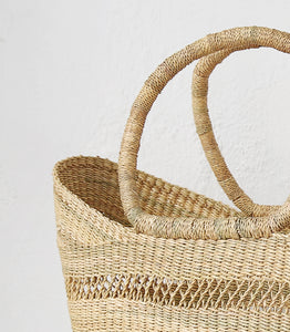 100% Elephant Grass Basket Bag / Handmade in Ghana