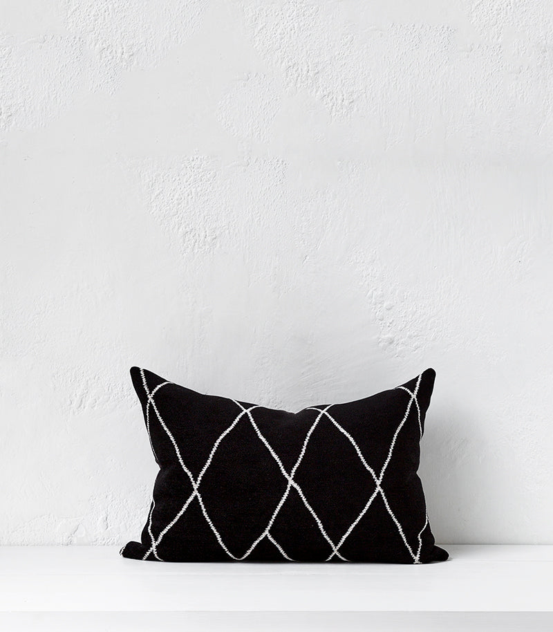 Black feather outlet pillows