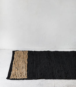 Bogota Floor Rug / Leather-Hemp / Black-Natural / 160x230m