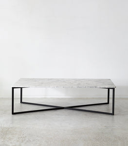 Elle Luxe Marble Rectangular Coffee Table /130x70cm / White