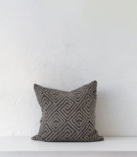 'Karo' Cushion w Feather Inner / 55x55cm / Black/Natural