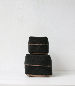 Indonesian Beaded Box / Black / Medium