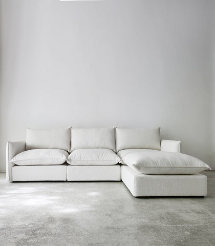 Malibu 4 Piece Modular Sofa / Fabric-Pure-Whitewash
