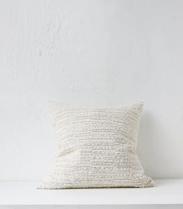 'Nomad' Cushion / NZ Made / Feather Inner / 55x55cm / Ivory