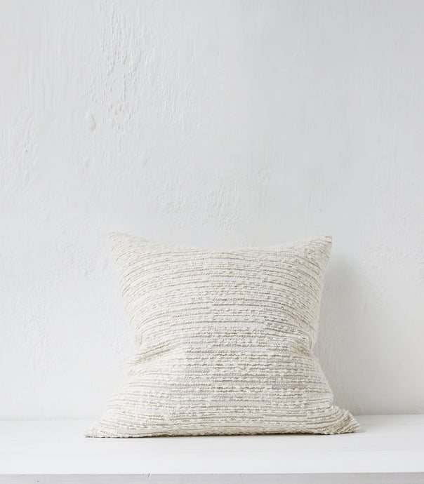 'Nomad' Cushion / NZ Made / Feather Inner / 55x55cm / Ivory