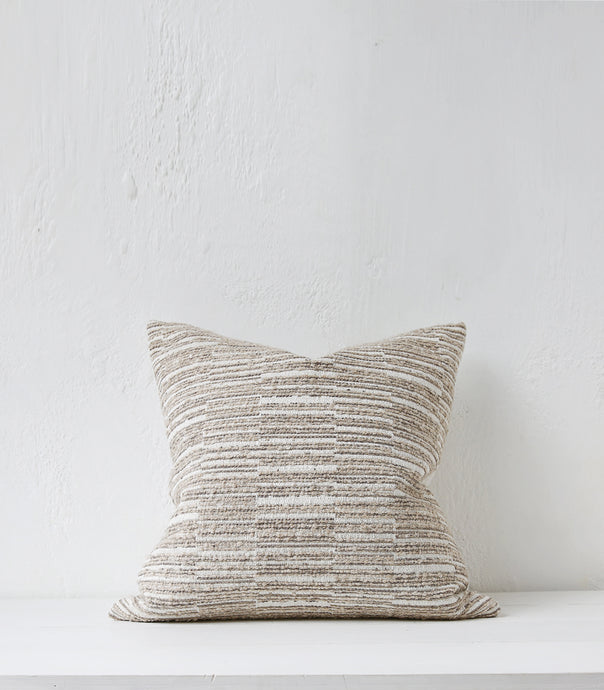 'Nomad' Cushion / NZ Made / Feather Inner / 55x55cm / Natural