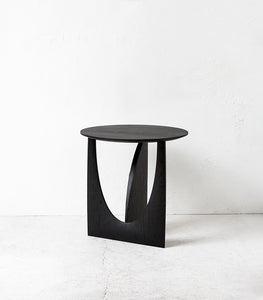 Oak Geometric Side Table / Black / 51x51x50cm