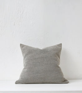 'Organic Ribbed' Cushion / NZ Made / Feather Inner / 55x55cm / Smoke