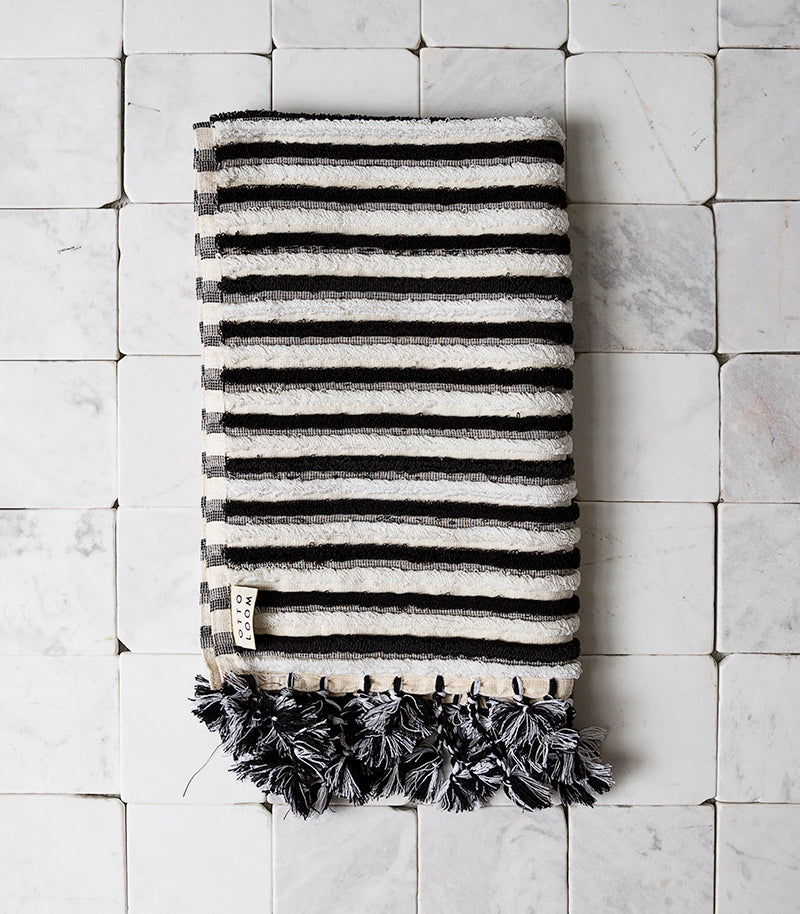 Ottoloom / Black Stripe Organic Bath Mat
