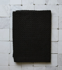 Kontex Linen Blend Waffle Bath Towel / Black