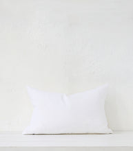 Organic Ribbed Cushion w Feather Inner / 60x40cm / Salt
