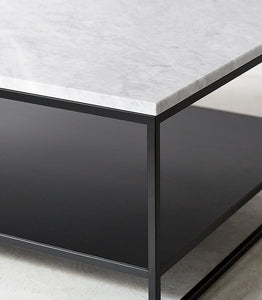Stone Coffee Table w Shelf / 120cmx70cmx38cmH