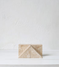 Geometric Travertine Bookends
