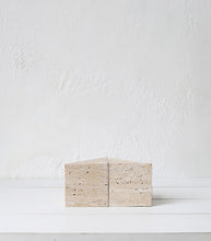 Geometric Travertine Bookends