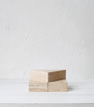 Geometric Travertine Bookends