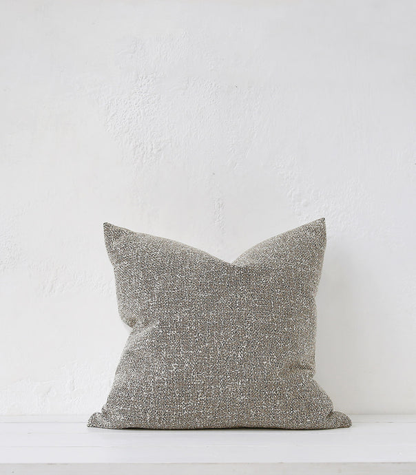 Tweed Cushion w Feather Inner / 55x55cm / Putty