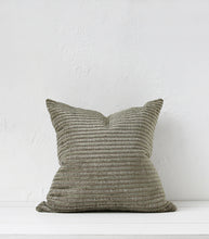 Velvet Rib Cushion w Feather Inner / 55x55cm / Moss